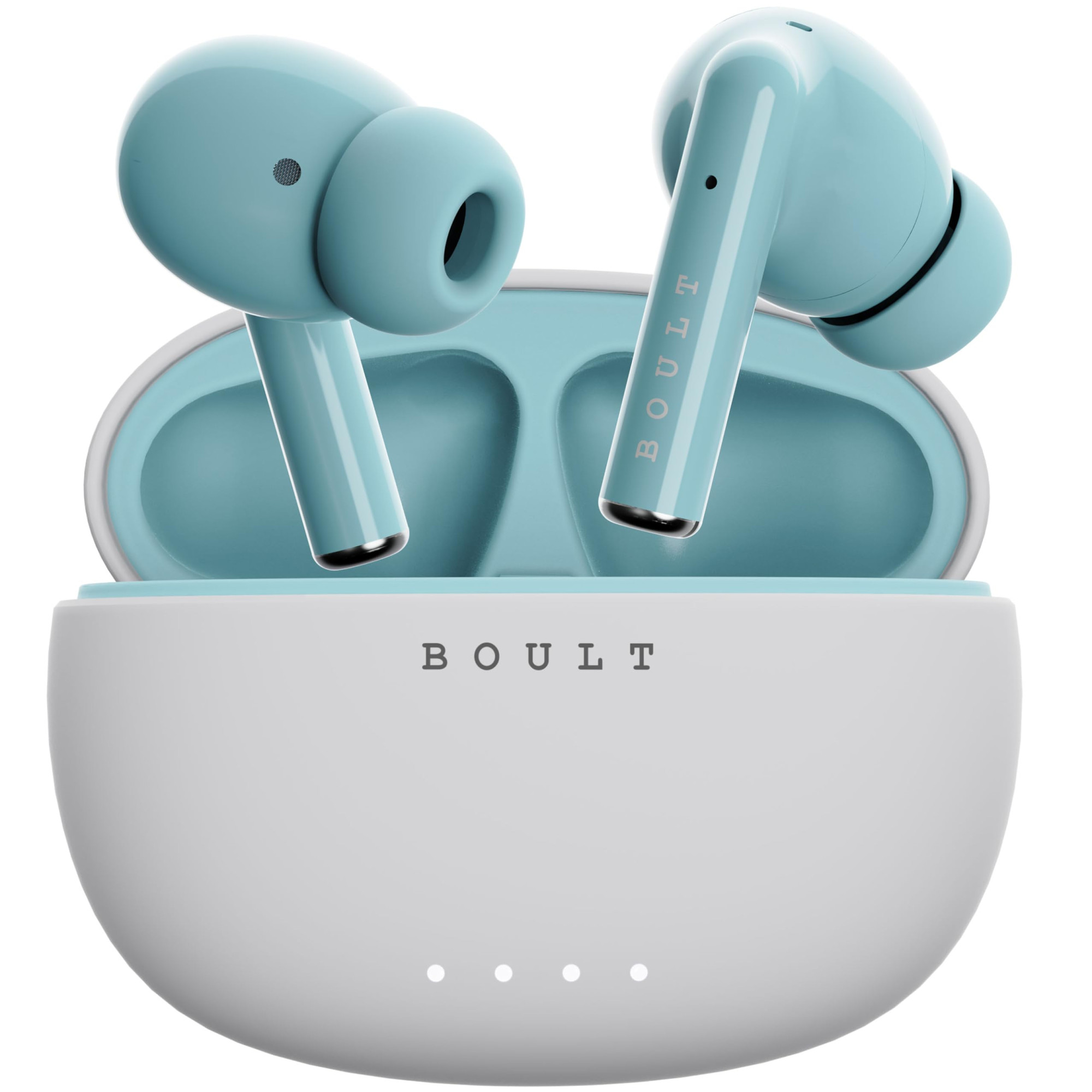 GOBOULT W20 Truly Wireless in Ear Earbuds with 40H Playtime Zen ENC Mic 45ms Low Latency 13mm Bass Drivers Type-C Fast Charging Made in India Touch Control IPX5 Ear Buds TWS Glacier Blue