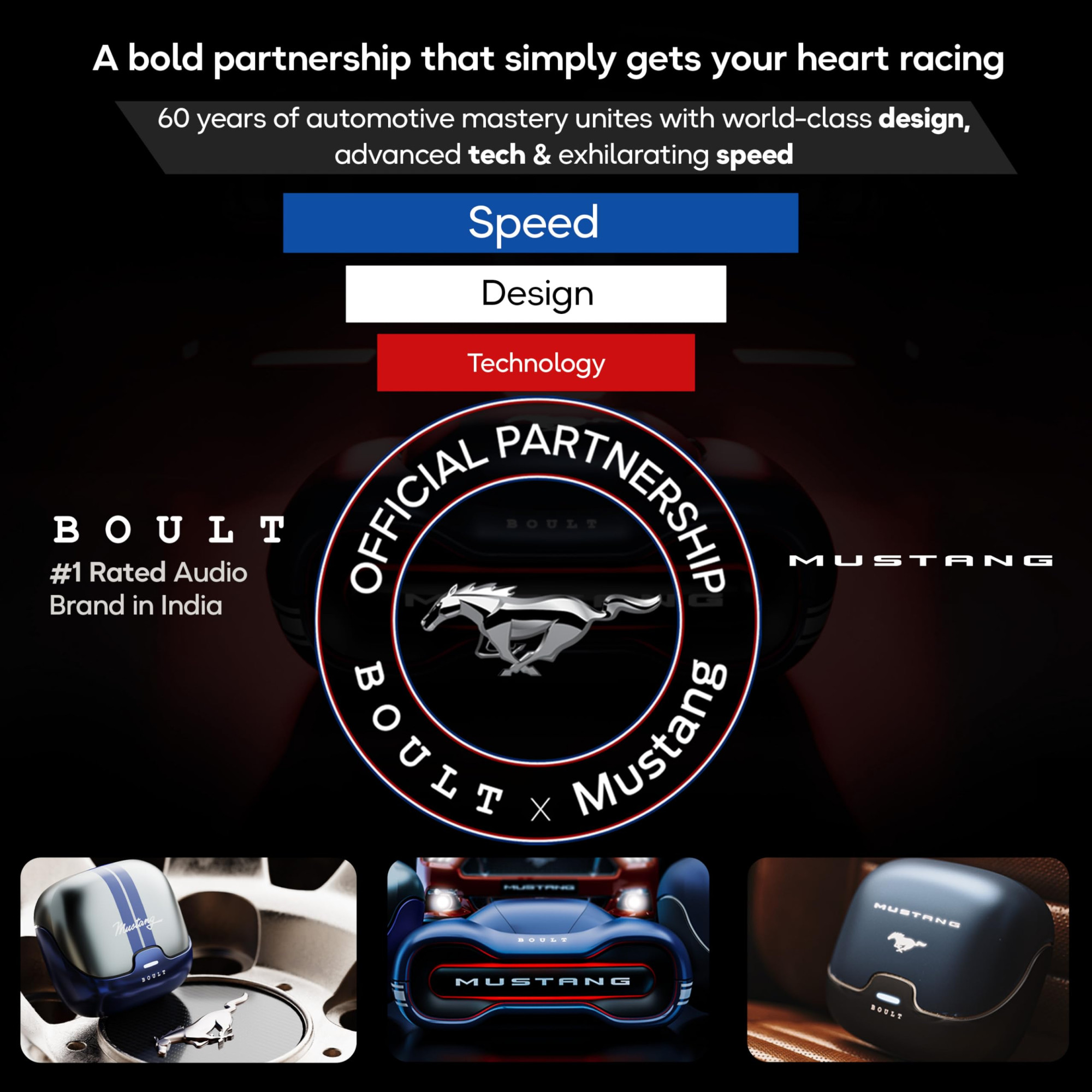 GOBOULT x Mustang Derby Truly Wireless in Ear Earbuds with 100H Playtime App Support Dual Device Pairing 4 Clear Calling ENC Mics 45ms Low Latency Made in India IPX5 Ear Buds TWS Bluetooth 54