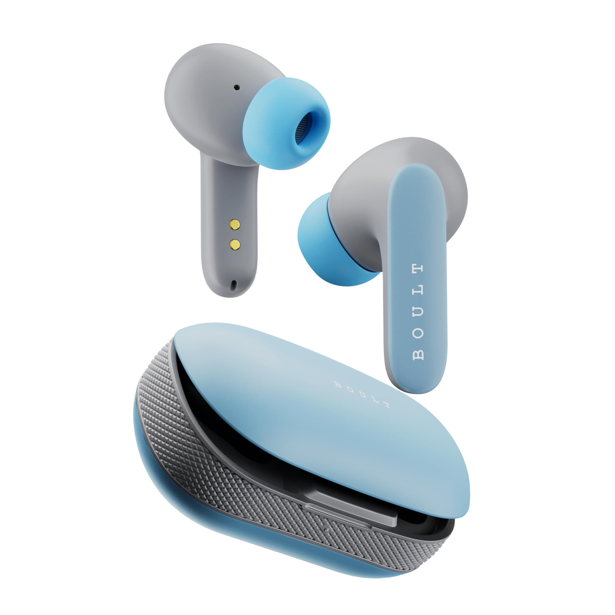 GOBOULT Z20 Pro Truly Wireless Bluetooth Ear Buds with 60H Playtime 4 Mics Clear Calling 45ms Low Latency Rich Bass Drivers Touch Controls IPX5 TWS Earbuds Bluetooth Wireless Powder Blue