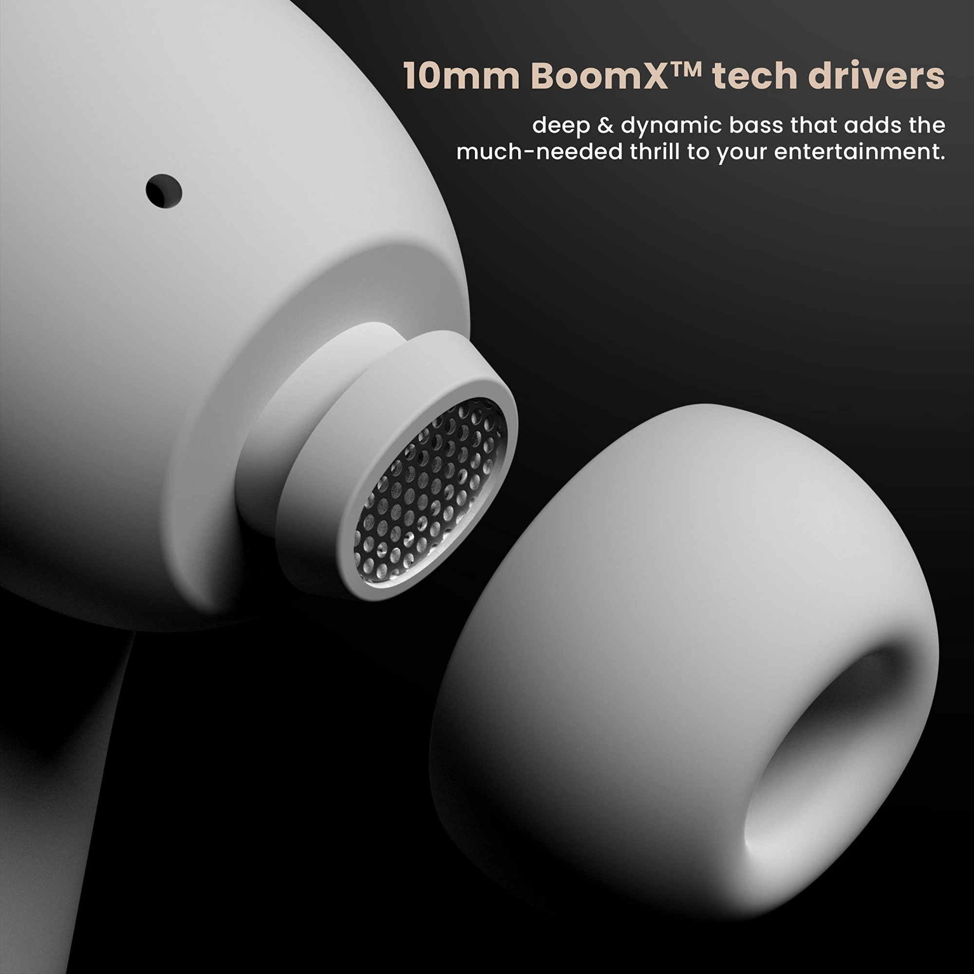 GOBOULT Z40 True Wireless in Ear Earbuds with 60H Playtime Zen ENC Mic Low Latency Gaming Type-C Fast Charging Made in India 10mm Rich Bass Drivers IPX5 Bluetooth 53 Ear Buds TWS White