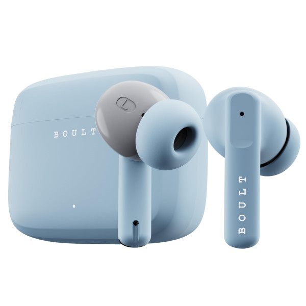 Image of GOBOULT Z60 Truly Wireless in Ear Earbuds with 60H Playtime, Zen™ ENC Mic, 50ms Low Latency, 13mm Bass Drivers, Type-C Fast Charging, Made in India, BT V5.3, Touch Control, IPX5 ear buds (Powder Blue)