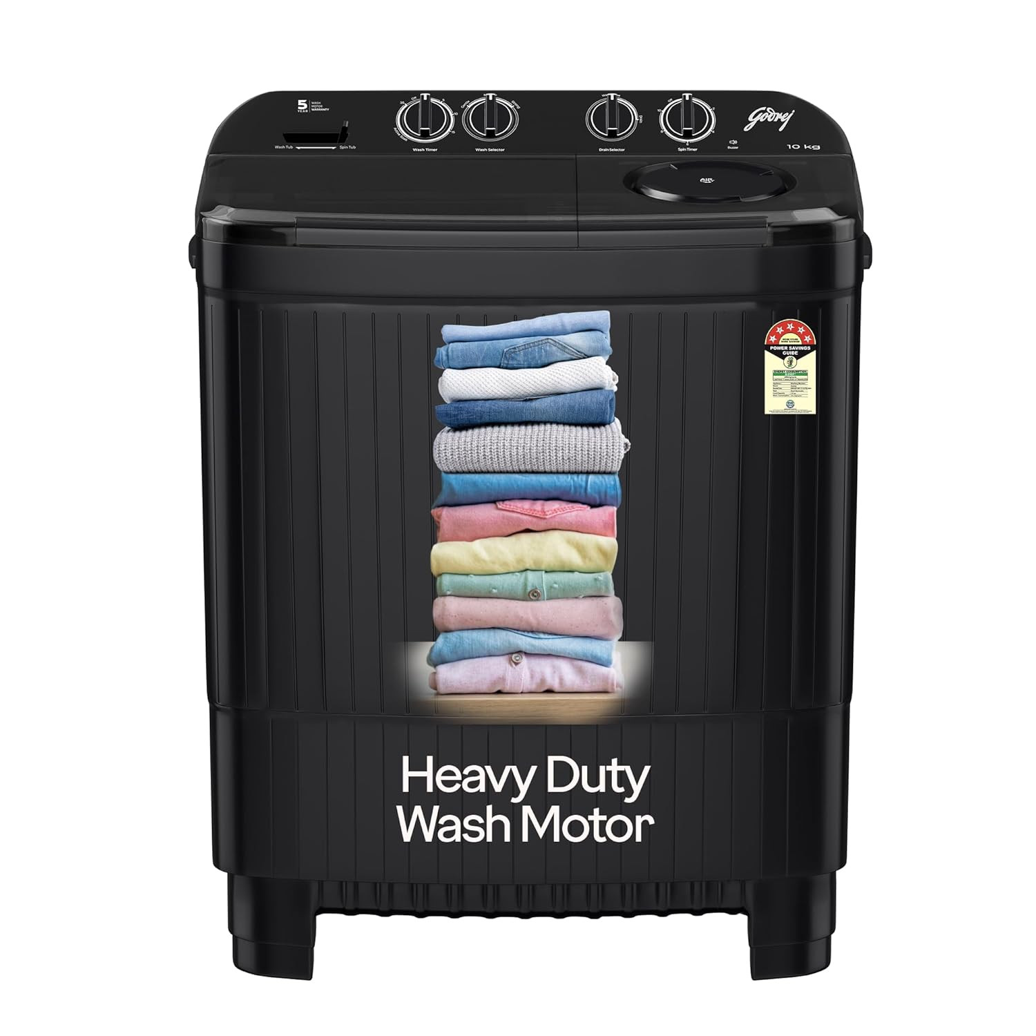 Godrej 10 Kg 5 Star With Roller Coaster Wash Technology Semi-Automatic Top Load Washing Machine WSEDGE NEO 100 50 PB3 SLGR Slate Grey