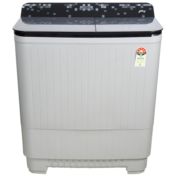 Image of Godrej 12 Kg 5 Star Semi-Automatic Top Load Washing Machine with tinted toughened glass &amp; soft close lids (2024 Model, WS EDGE UNO 120 5.0 TB4 MIGR, Aqua Power Pulsator, Mist grey)