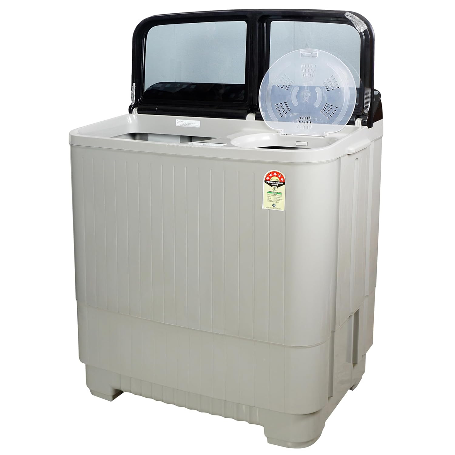 Godrej 12 Kg 5 Star Semi-Automatic Top Load Washing Machine with tinted toughened glass soft close lids 2024 Model WS EDGE UNO 120 50 TB4 MIGR Aqua Power Pulsator Mist grey