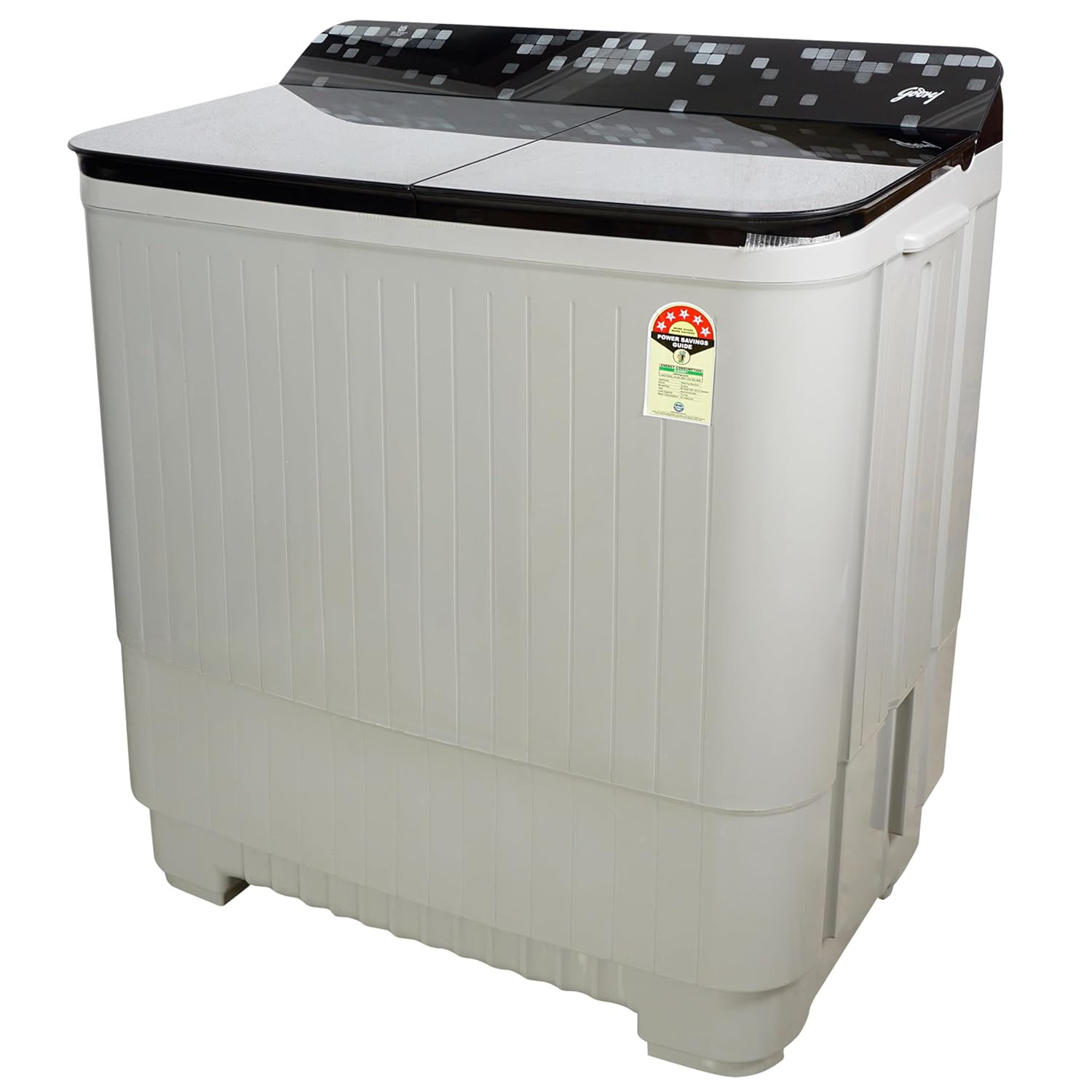 Godrej 12 Kg 5 Star Semi-Automatic Top Load Washing Machine with tinted toughened glass soft close lids 2024 Model WS EDGE UNO 120 50 TB4 MIGR Aqua Power Pulsator Mist grey