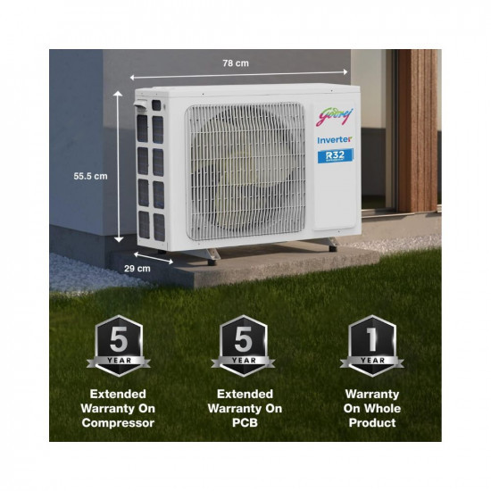 Godrej 15 Ton 3 Star 4-Way Air Swing Fixed Speed Split AC Copper Anti-Dust Filter 2023 Model AC 15T SFC 18LTC3-WWR White