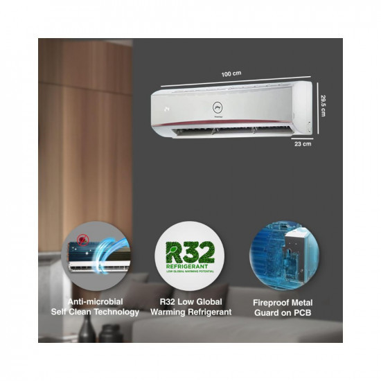 Godrej 15 Ton 3 Star 4-Way Air Swing Fixed Speed Split AC Copper Anti-Dust Filter 2023 Model AC 15T SFC 18LTC3-WWR White