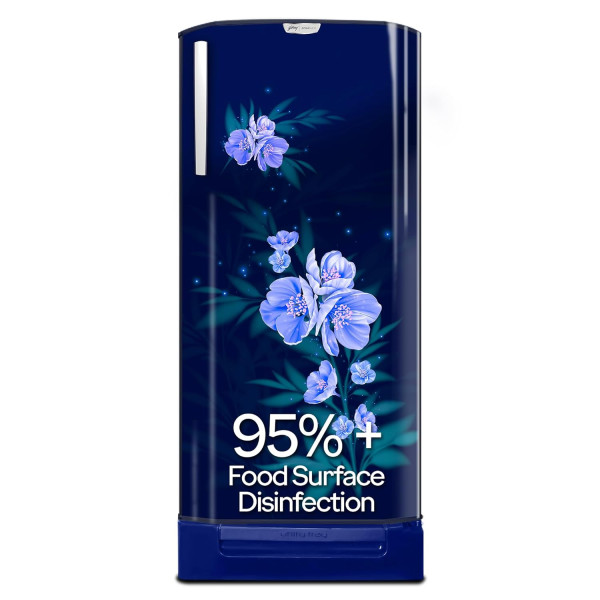 Image of Godrej 180 L 5 Star Turbo Cooling Technology, 24 Days Farm Freshness Direct Cool Single Door Refrigerator With Base Drawer (2024 Model, RD EDGENEO 207E TDF MP BL, Maple Blue)