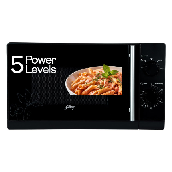 Image of Godrej 20 L 5 Years Comprehensive Warranty Multi Distribution System for Even and Faster Cooking, Solo Microwave Oven With 5 Power Levels (GMX 20SA2, Black)