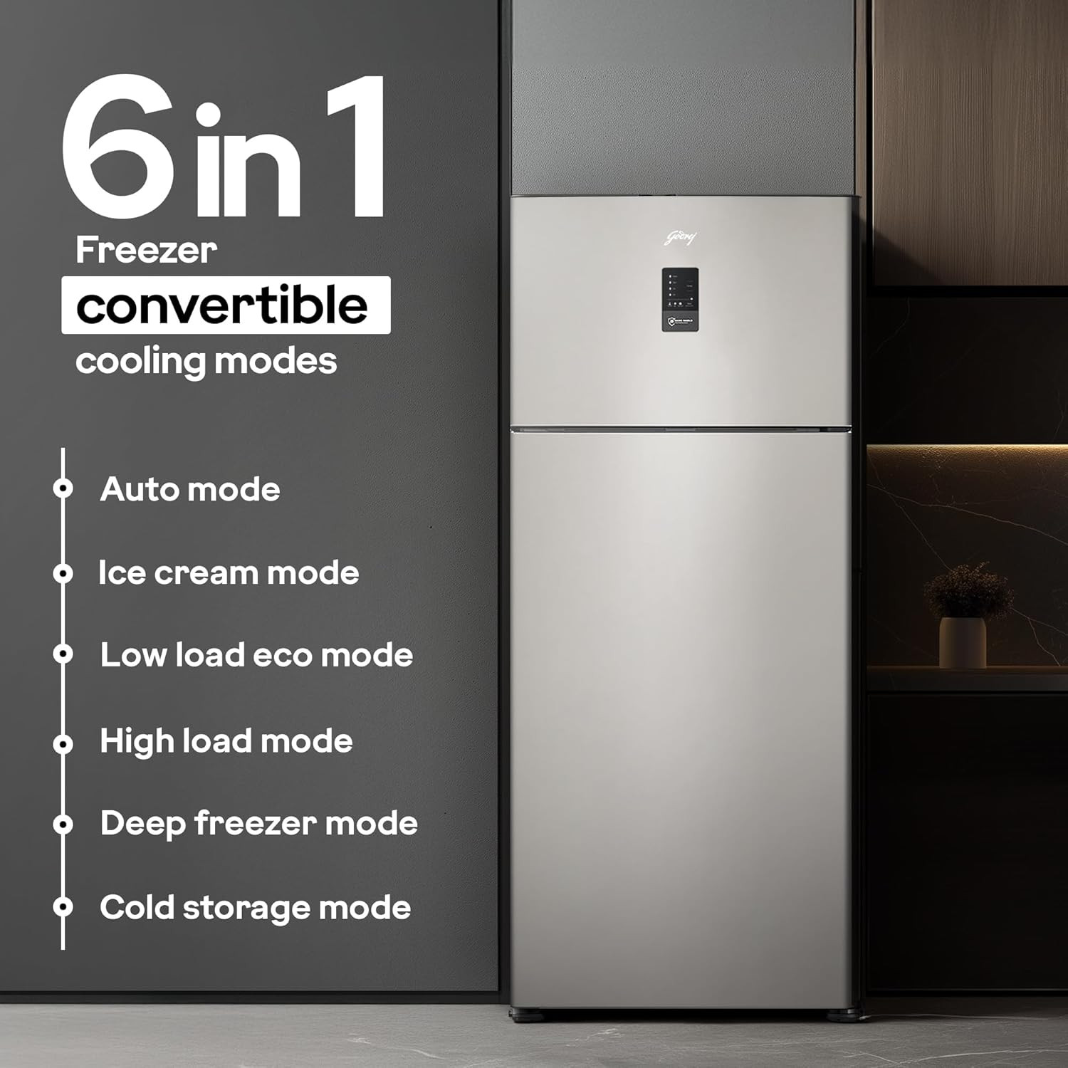 Godrej 436 L 2 Star With AI Tech 95 Food Surface Disinfection With Nano Shield Technology Inverter Frost Free Double Door Regalis Refrigerator 2024 Model RF EON 438B RCI CH GD Champagne Gold