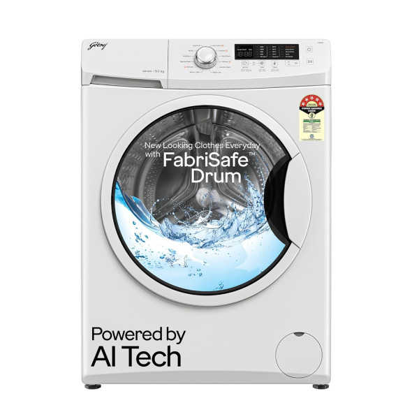 Image of Godrej 8 Kg 5 Star I-Sense Technology Fully-Automatic Front Load Washing Machine (WFEON CRS 8012 5.0 FKEDM GLWH, Inbuilt Heater, Glacial White)