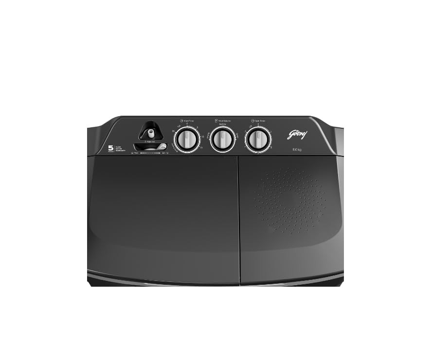 Godrej 8 Kg 5 Star Tri-Roto Scrub Pulsator Semi-Automatic Top Load Washing Machine WSEDGE CLS 80 50 PRA SLGR Slate Grey