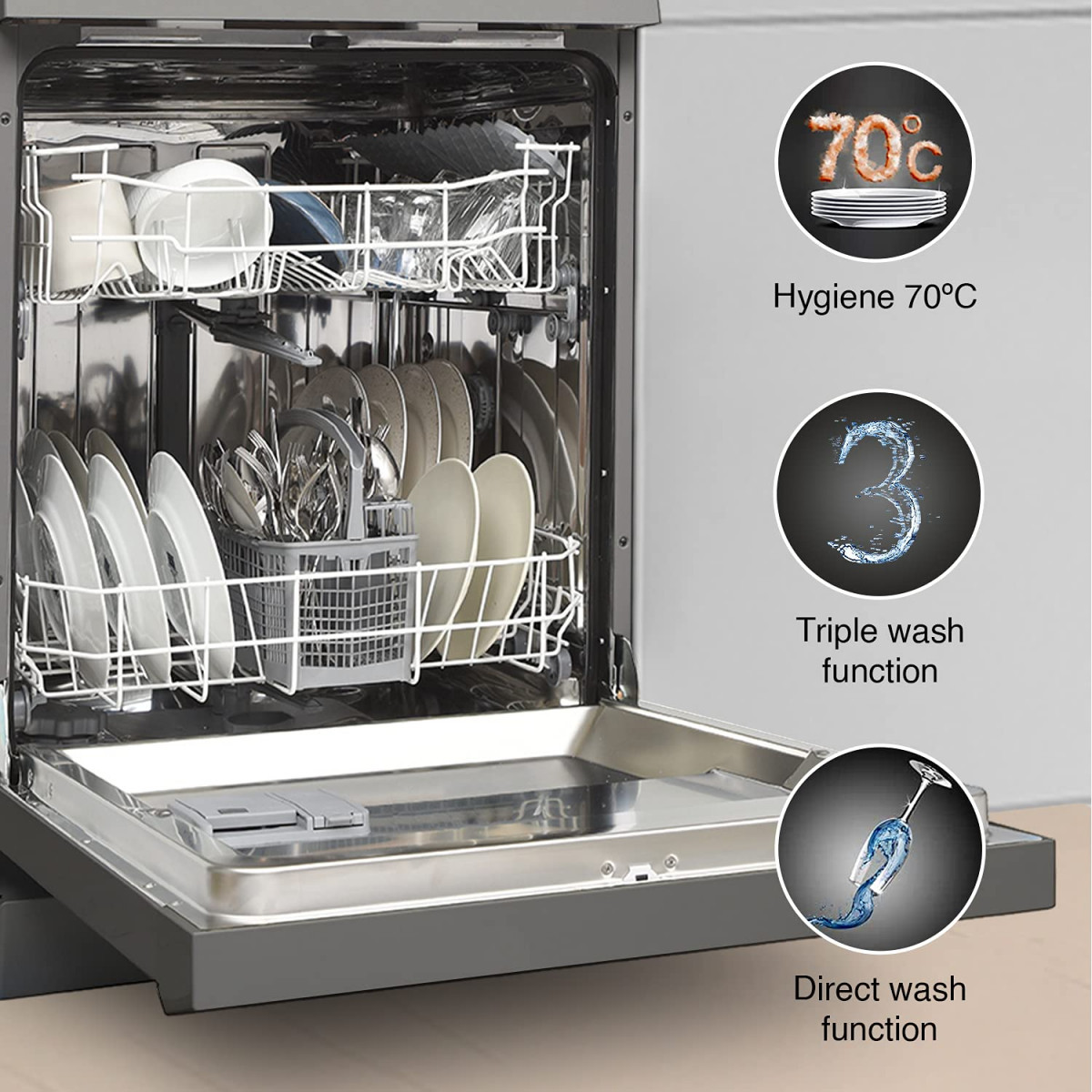 Godrej Eon Dishwasher Steam Wash Technology 13 place setting Perfect for Indian Kitchen