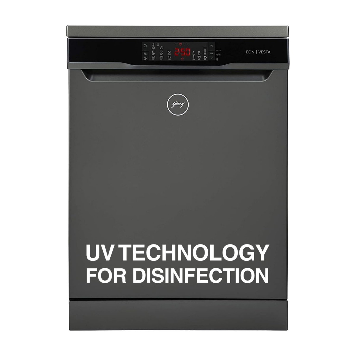 Godrej Eon Dishwasher 12 place setting Anti-Germ CrystaLight powered by UV Technology Extra Hygiene Function