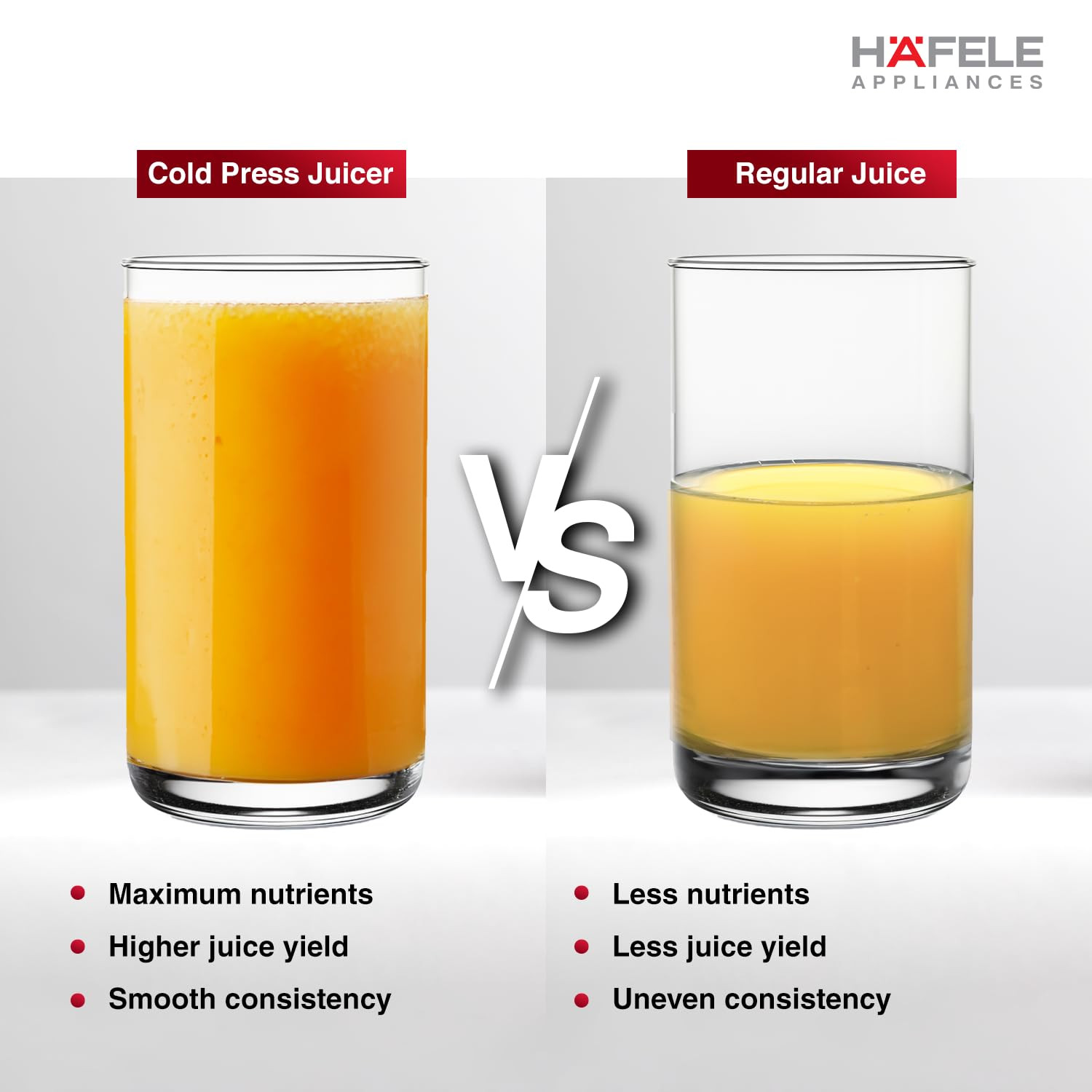 Hafele Magnus Prime Cold Press Juicer 100mm Wide Chute All-in-1 Fruit Vegetable Juicer 50RPM Speed for Max NutritionMaximum Extraction of Juice 250W