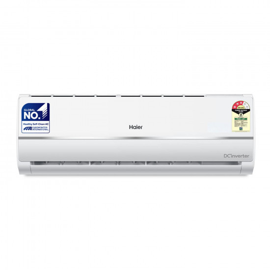 Haier 1 Ton 3 Star Twin Inverter Split AC Copper 5 in 1 Convertible Anti Bacterial Filter Cools at 54C Temp Long Air Throw - HSU11V-TMS3BE-INV 2024 Model