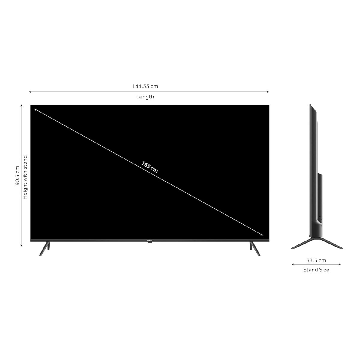 Haier 140 cm 55 inches 4K Ultra HD Smart LED Google TV L55FG Black