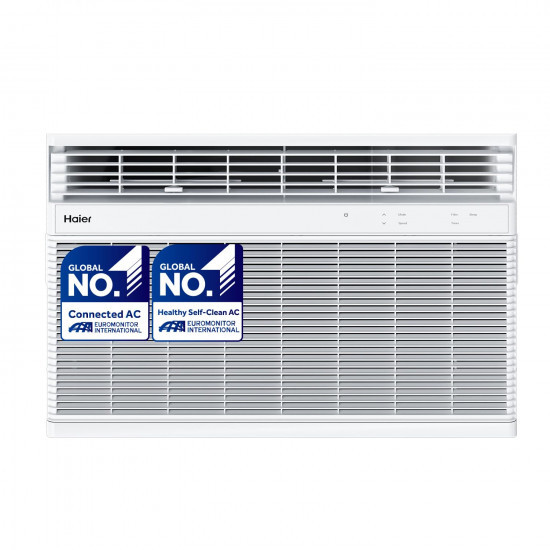 Haier 15 Ton 3 Star Fix Speed Top Flow Window AC Copper Jet Air Flow Anti Bacterial Filter Cools at 54C Temp Dynamic Cooling - HWU18TF-EW3BE-FS 2024 Model