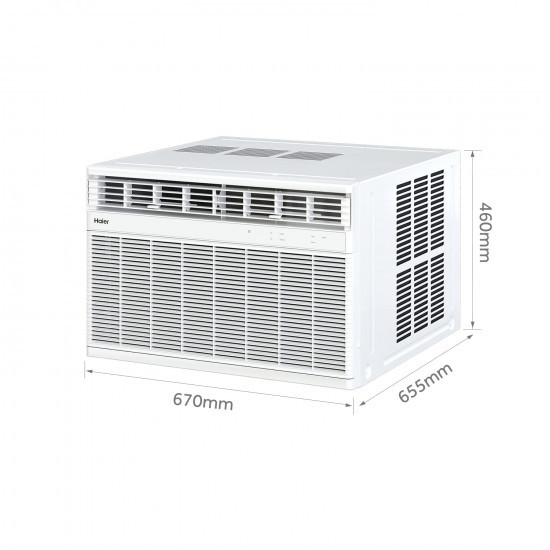 Haier 15 Ton 3 Star Fix Speed Top Flow Window AC Copper Jet Air Flow Anti Bacterial Filter Cools at 54C Temp Dynamic Cooling - HWU18TF-EW3BE-FS 2024 Model