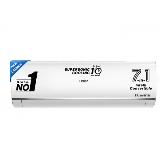 Haier 15 Ton 3 Star Triple Inverter Split AC Copper 7 in 1 Convertible Anti Bacterial Filter Cools at 60C Temp 20 Mtrs Air Throw - HSU18K-PYS3BN-INVWhite2024 Model