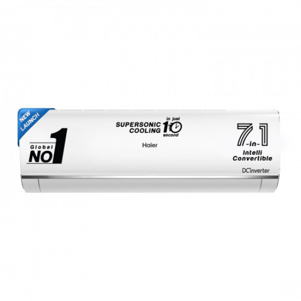 Image of Haier 1.5 Ton 3 Star Triple Inverter Split AC (Copper, 7 in 1 Convertible, Anti Bacterial Filter, Cools at 60°C Temp, 20 Mtrs Air Throw - HSU18K-PYS3BN-INV,White,2024 Model)