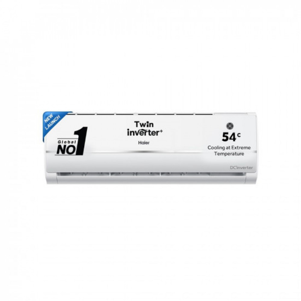 Image of Haier 1.5 Ton 3 Star Twin Inverter Split AC (Copper, 5 in 1 Convertible, Anti Bacterial Filter, Cools at 54°C Temp, Long Air Throw - HSU17V-TMS3BN-INV,White,2024 Model)