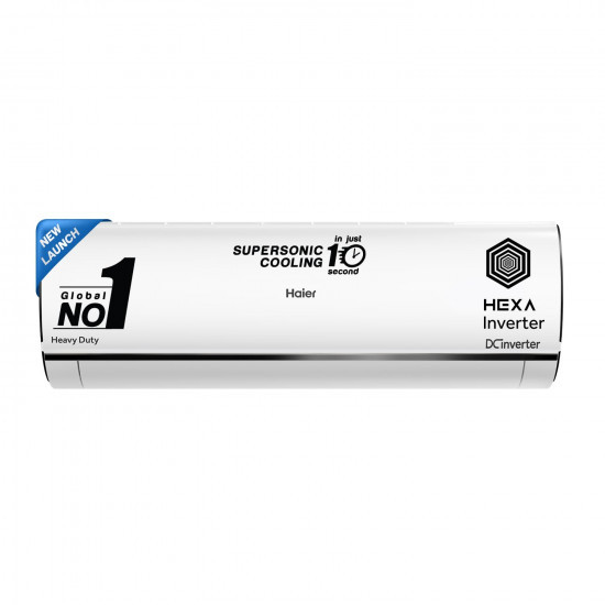 Haier 15 Ton 5 Star Heavy Duty Hexa Inverter Split AC Copper 7 in 1 Convertible Anti Bacterial Filter Cools at 60C Temp 20 Mtrs Air Throw - HSU19K-PYC5BN-INVWhite 2024 Model