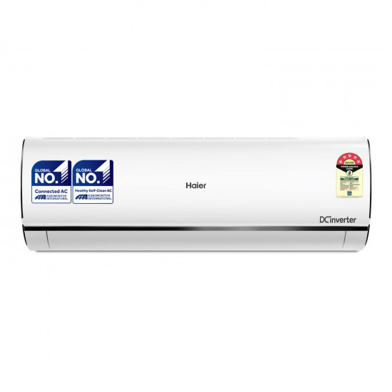 Haier 15 Ton 5 Star Heavy Duty UV Clean Hexa Inverter Intelli Smart Split AC Copper7 in 1 Convertible Anti Bacterial Filter Cools at 60C Temp 20 Mtrs Air Throw - HSU19U-PYFC5BE-INV2024 Model