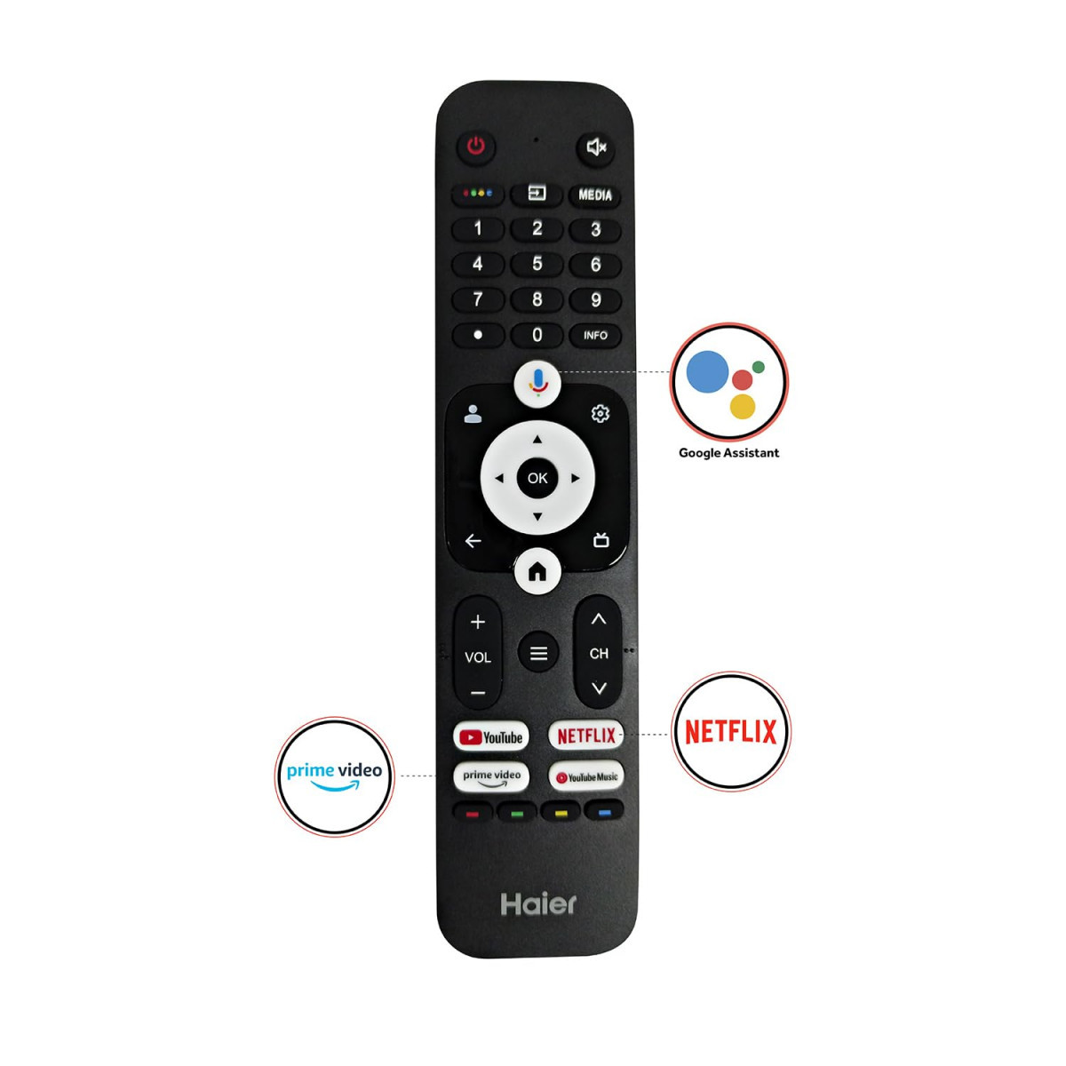 Haier 165 cm 65 inches 4K Ultra HD Smart LED Google TV L65FG Black