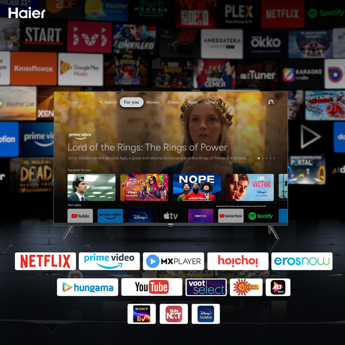 Haier 165 cm 65 inches 4K Ultra HD Smart LED Google TV L65FG Black
