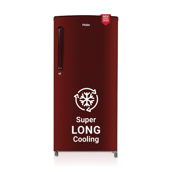 Image of Haier 175 L, 2 Star, Direct-Cool Single Door Refrigerator (HED-182RS-N, Red Mono, 2024 Model)