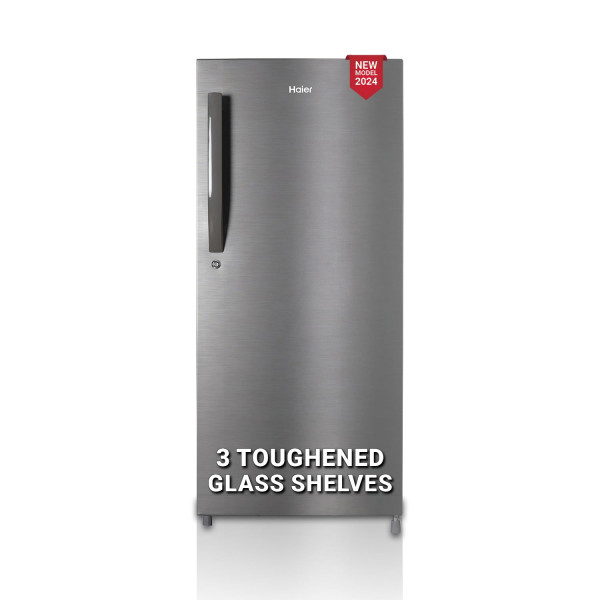 Image of Haier 190 L, 4 Star, Direct Cool Single Door Refrigerator (HED-204DS-P, Dazzle Steel, 2024 Model)
