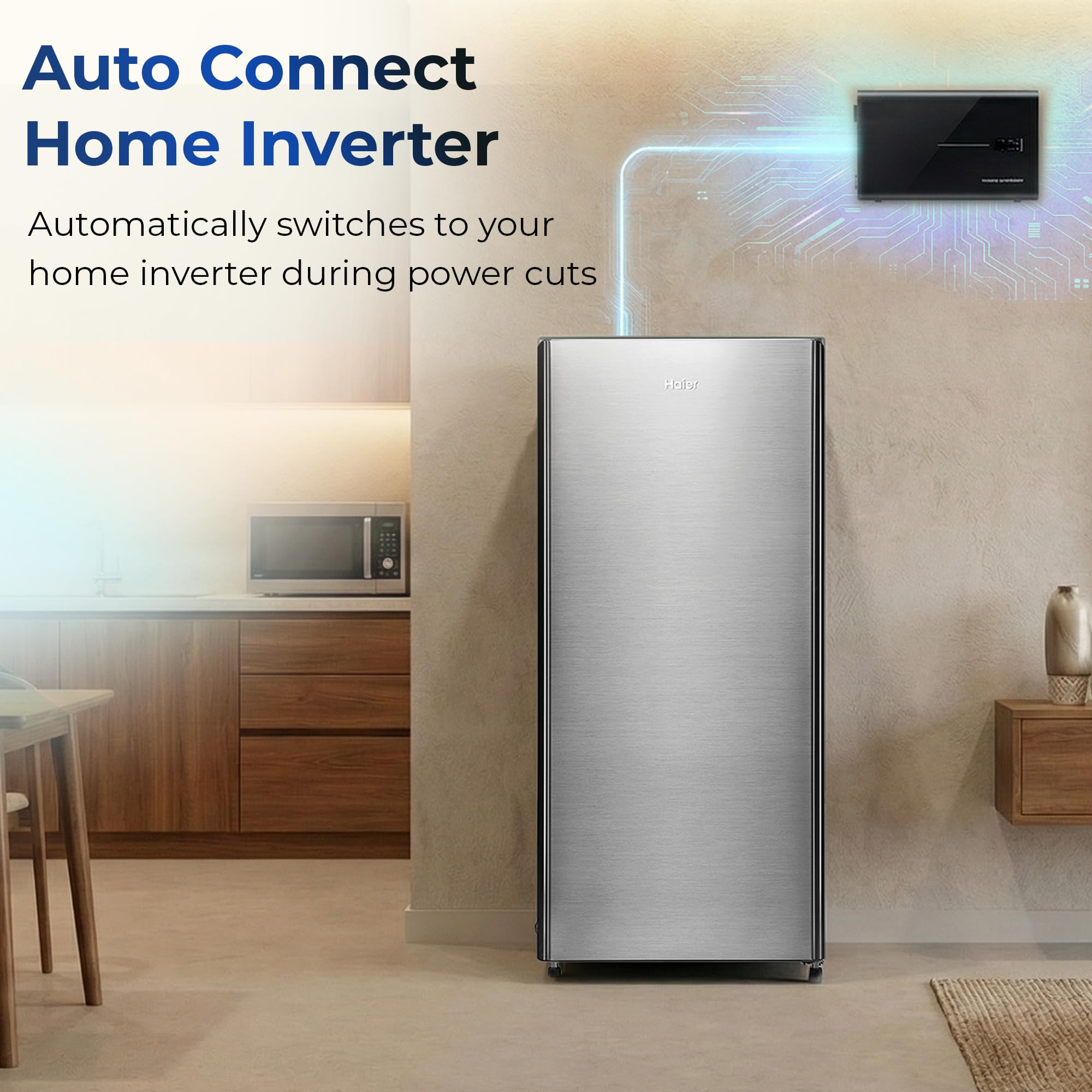 Haier 190 L 4 Star Direct Cool Single Door Refrigerator with Fast Ice Making Easy Clean Back Large Vegetable Box HED-204TDSA-N Dazzle Steel 2026 Model