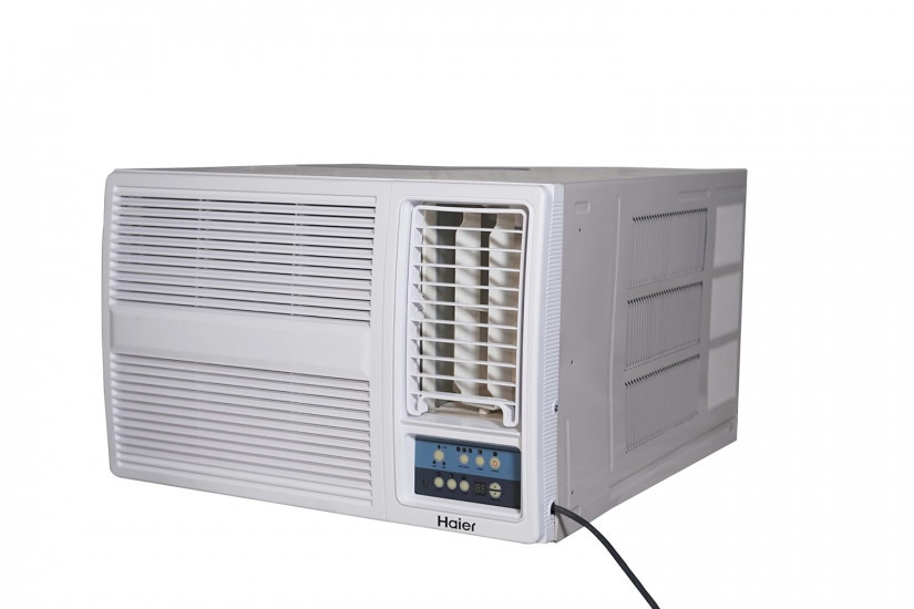Haier 2 Ton 3 Star Fix Speed Side Flow Window AC Copper Turbo Mode Anti Bacterial Filter Cools at 54C Temp Long Air Throw - HWU24F-AOW3BN-FS 2024 Model
