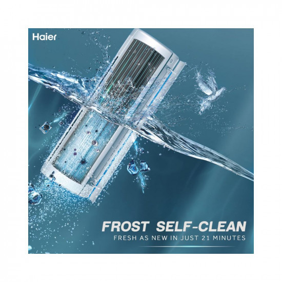 Haier 2 Ton 3 Star Intelli Smart Split AC Copper 7 in 1 Convertible Anti Bacterial Filter Cools at 60C Temp 20 Mtrs Air Throw - HSU24K-PYFR3BE-INV White2024 Model