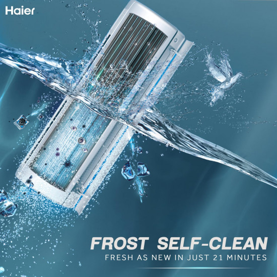 Haier 2 Ton 3 Star Intelli Smart Split AC Copper 7 in 1 Convertible Anti Bacterial Filter Cools at 60C Temp 20 Mtrs Air Throw - HSU24K-PYFR3BE-INV White2024 Model