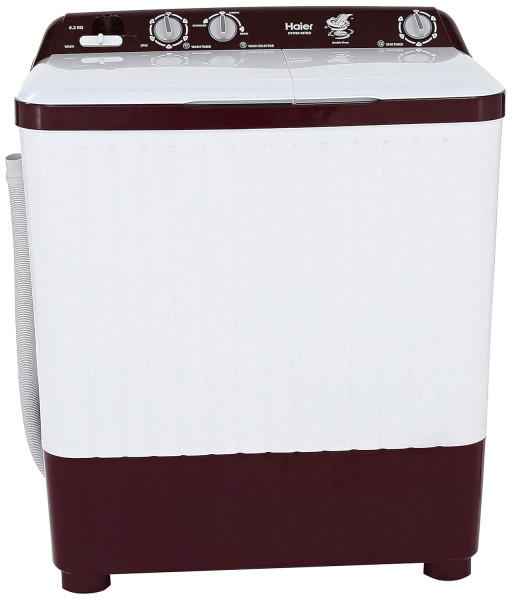 Image of Haier 6.2 kg Semi-Automatic Top Loading Washing Machine (HTW62-187BO, Burgundy)