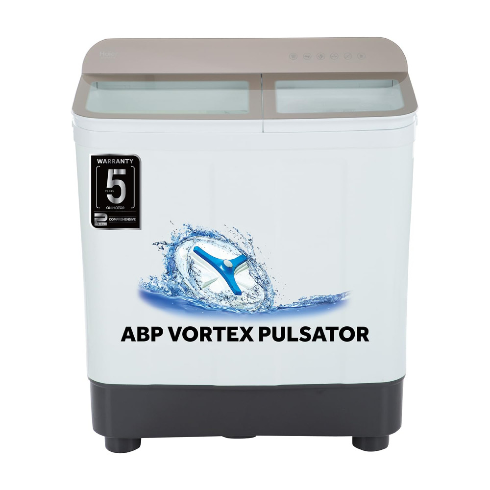 Image of Haier 7 Kg 5 star SEMI Automatic Top Loading Washing Machine HTW70-178N, white, Anti Bacterial anti bacterial vortex Pulsator, Magic Filter, 1300 RPM &amp; Castors)