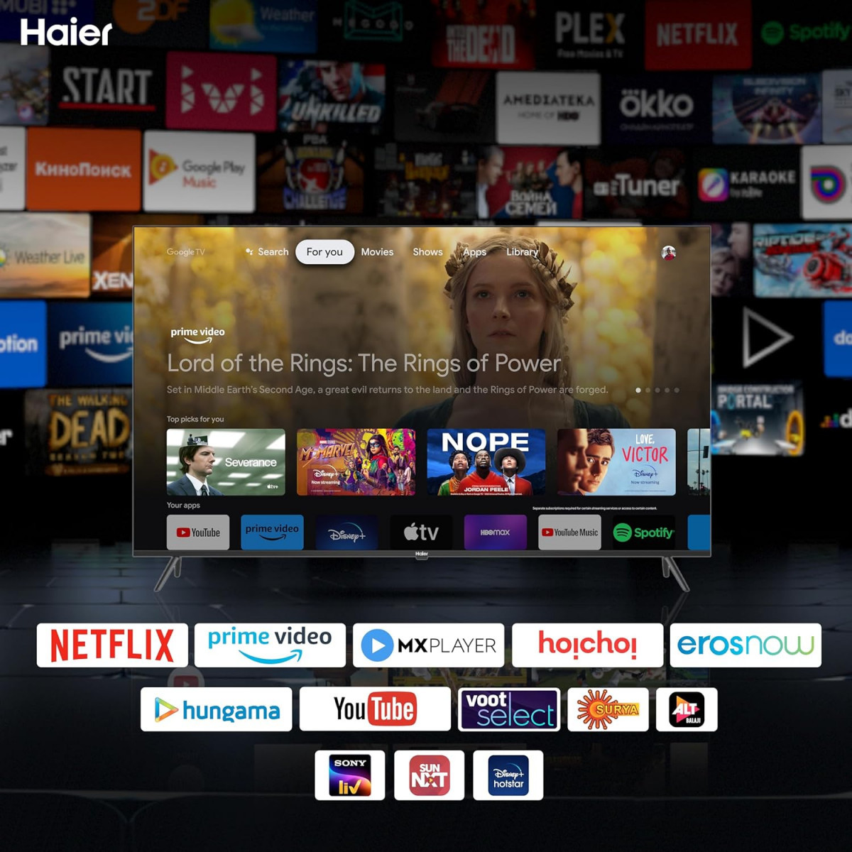 Haier 80 cm 32 inches HD Ready Smart LED Google TV LE32W400G Black