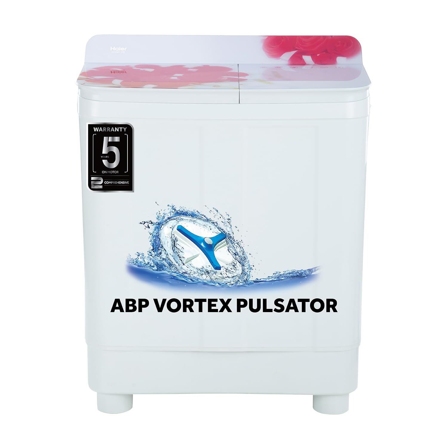 Haier 85 Kg 5 Star Voltex Pulsator Semi-Automatic Top Load Washing Machine HTW85-178 Red Rose