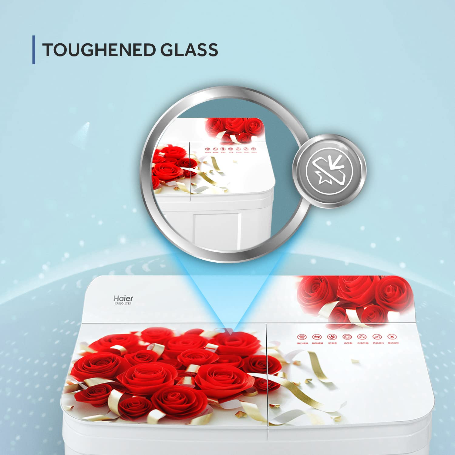 Haier 85kg Semi-Automatic Washer with Voltex Pulsator - 5 Star Red Rose