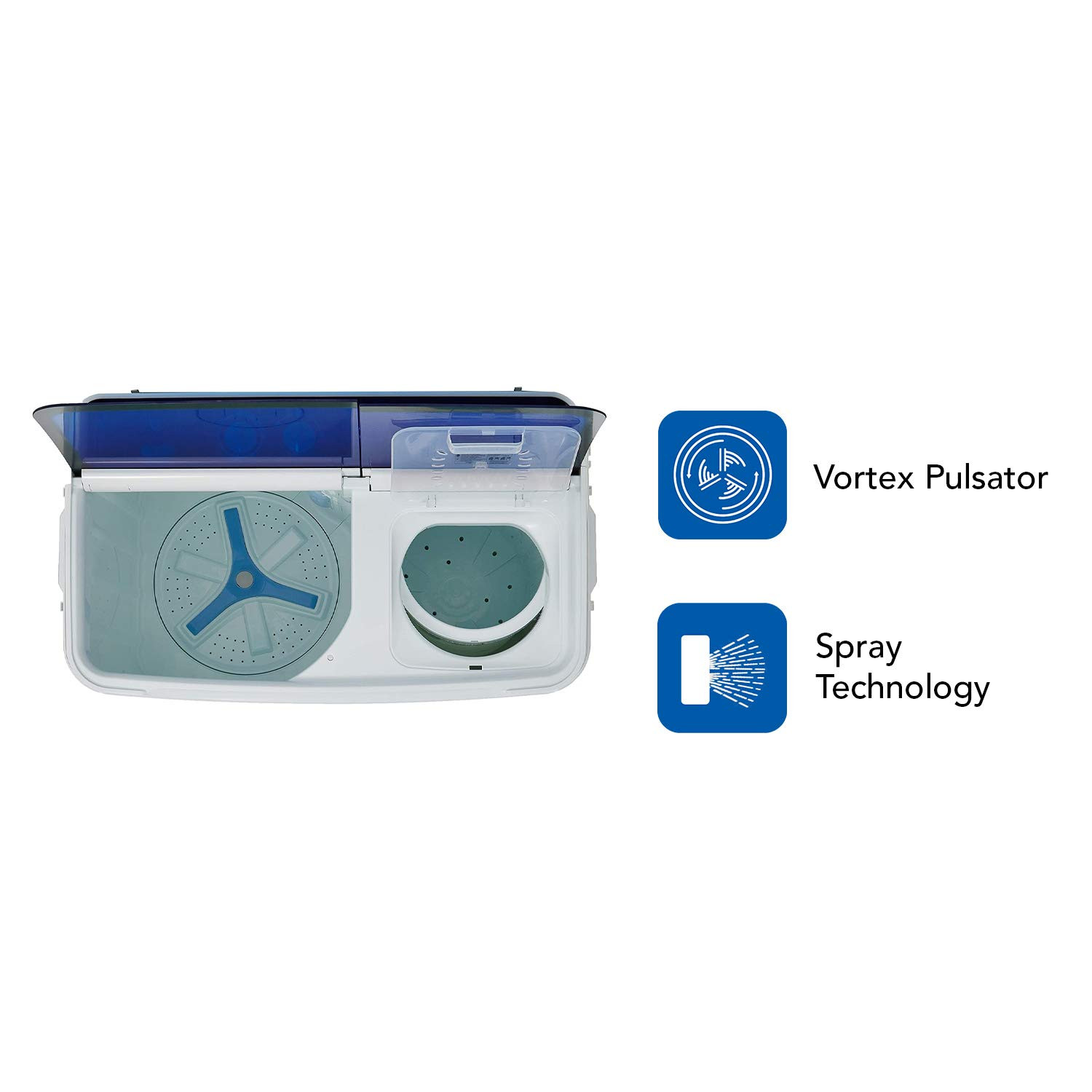 Haier 9 Kg Semi-Automatic Top Loading Washing Machine HTW90-1159 Blue