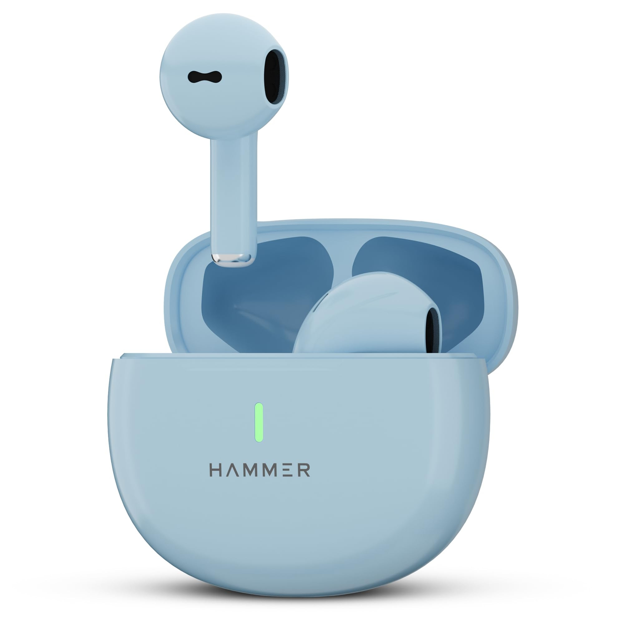 HAMMER New Launch Ultra Pods TWS Wireless Bluetooth Ear buds Inbuilt Mic 100H Standby Time Earbuds with 30H Playtime USB Type-C13mm Dynamic Drivers IPX5 Water Resistant Bluetooth EarphonesBlue