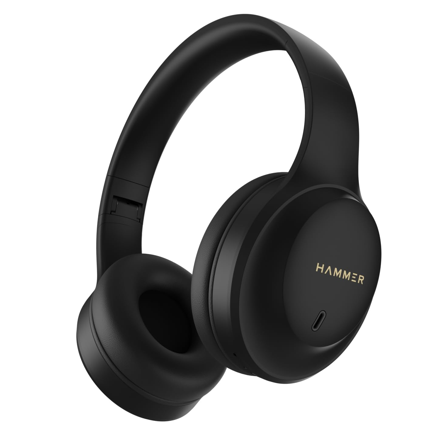 HAMMER Vibe ENC Bluetooth Headphone 40mm Driver Dual Pairing 50hrs Playtime Voice Assistant BT V54 Game Mode Soft Cushions Lightweight Headphones for Music Gaming and Calls Black