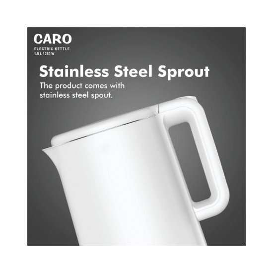 Havells Caro 15 litre Double Wall 304 Stainless Steel Inner Body Cool touch outer body Wider mouth 2 Year warranty White 1250 Watt