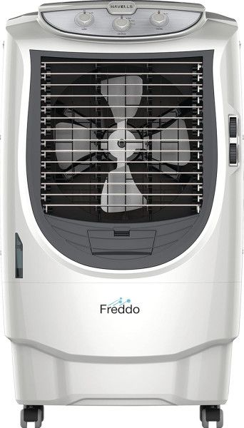 Image of Havells Freddo 70L Desert Air Cooler for home | Powerful Air Delivery | Everlast Pump | High Density Honeycomb Pads | Humidity Control, Auto Drain | Heavy Duty (White/Grey)