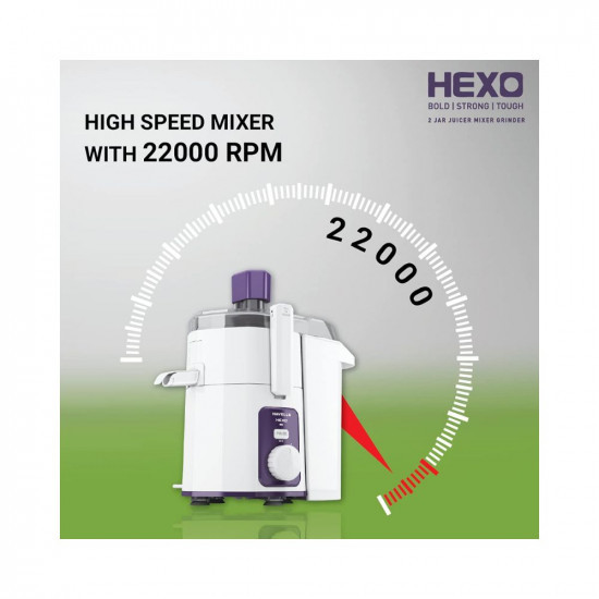 Havells Hexo 1000 watts juicer White Purple GHFJMDJV100