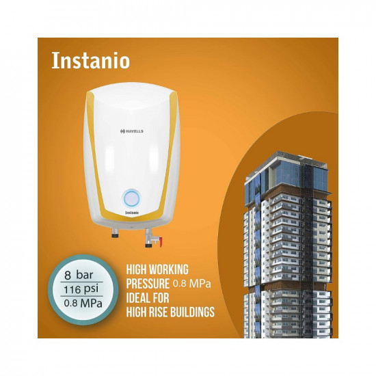 Havells Instanio 10 Litre Storage Water Heater White Mustard