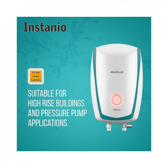Havells Instanio 3-Litre 45Kw Instant Water Heater Geyser White Blue Wall Mounting