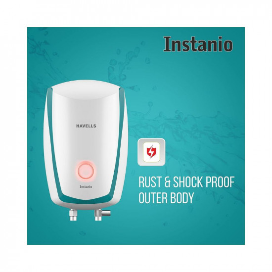 Havells Instanio 3-Litre 45Kw Instant Water Heater Geyser White Blue Wall Mounting